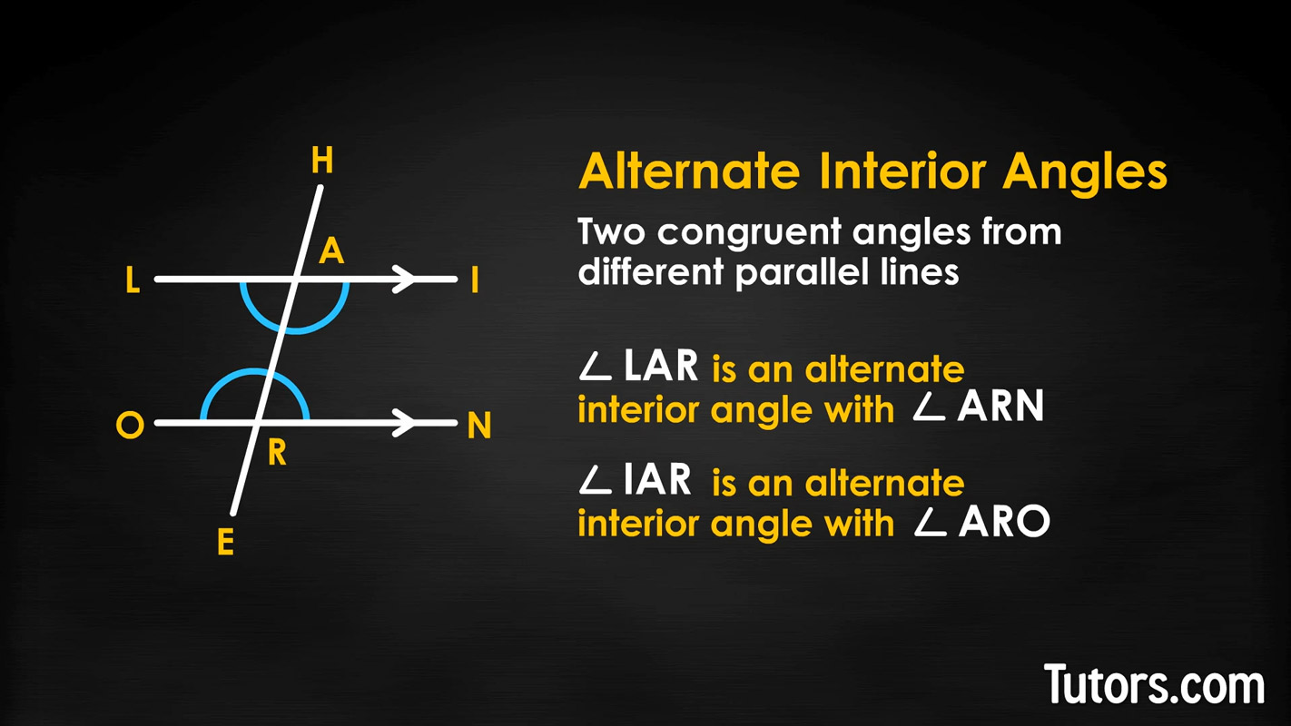 Alternate Interior Angles Definition Theorem Examples