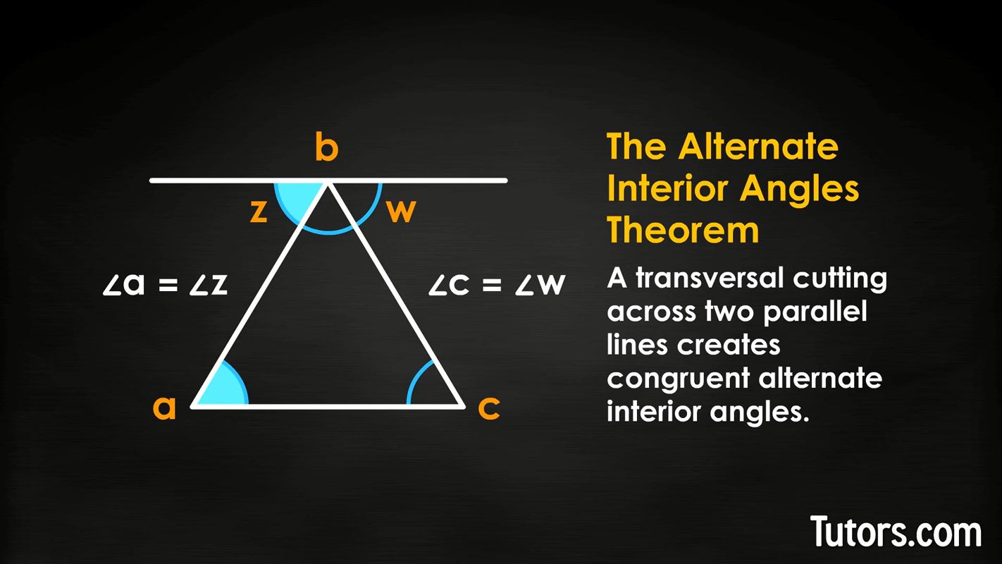 Alternate Interior Angles Theorem To Find the Missing Angle In a Triangle