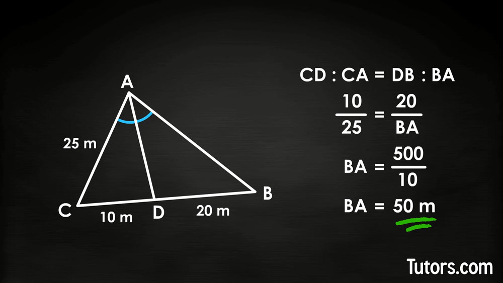 Angle Bisector Theorem - Solving Side Length