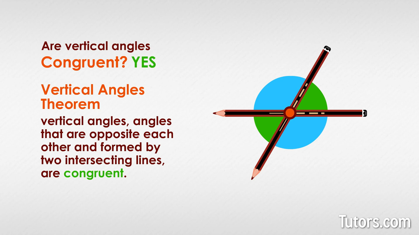 A Pair Of Vertical Angles Formed By 2 Intersecting Lines   Tutors Are Vertical Angles Congruent 