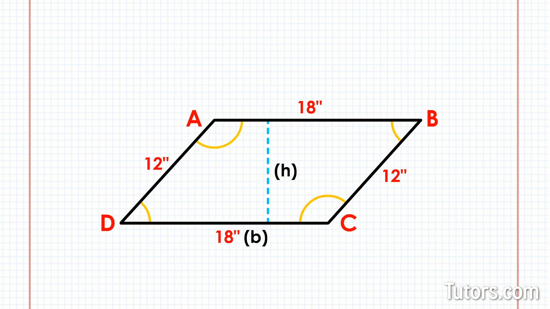 Area of a parallelogram formula example