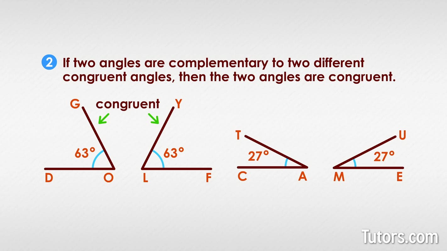 Complementary angles theorem - congruency