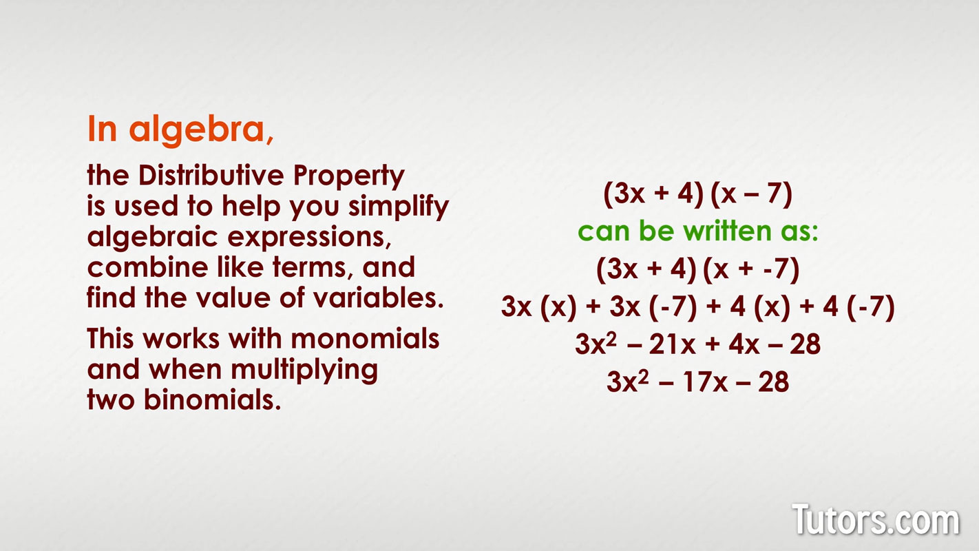 Distributive Property - Math Steps, Examples & Questions