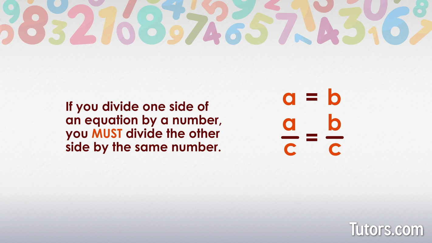 Division property of equality formula