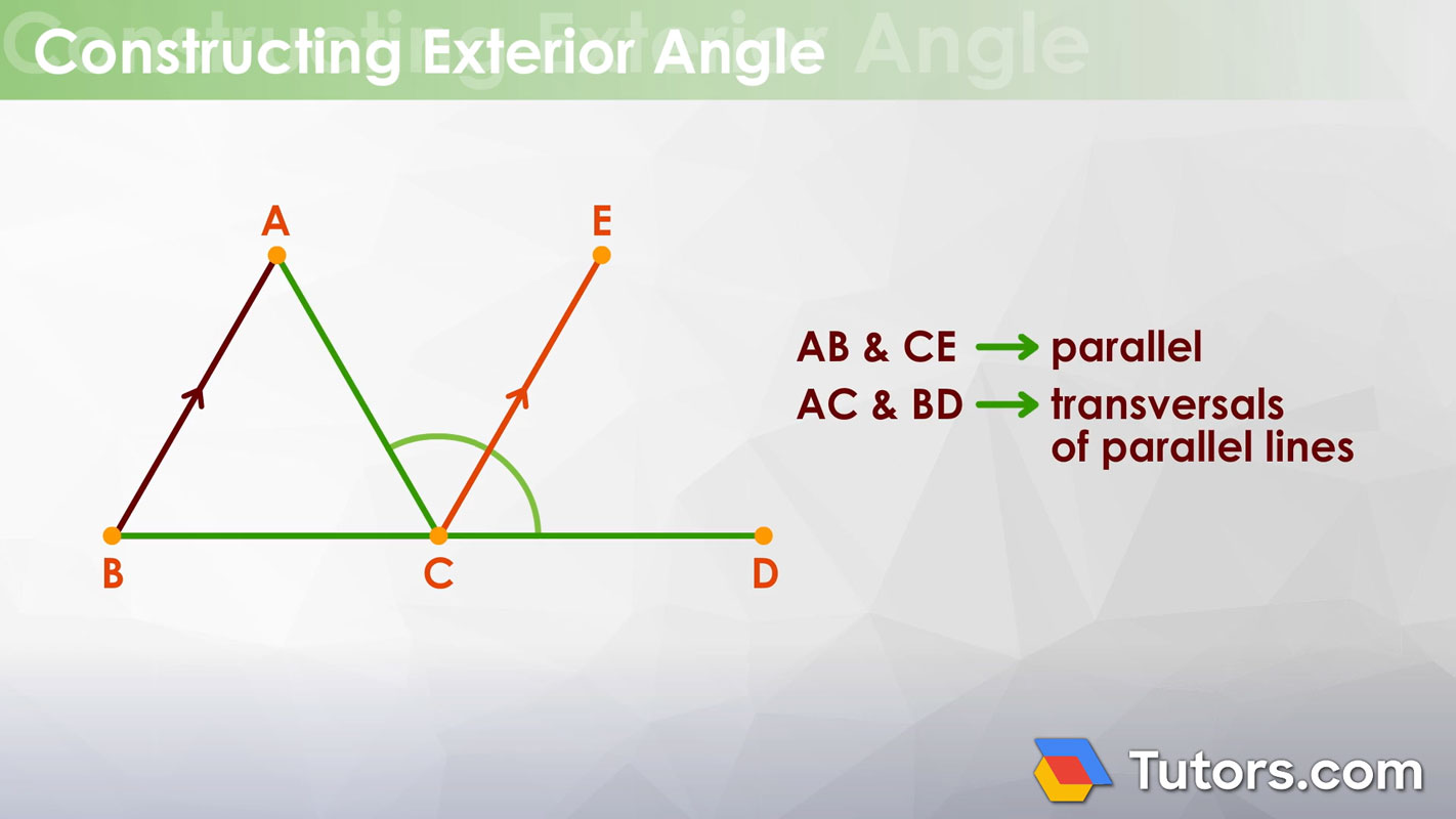 Exterior angle theorem proof