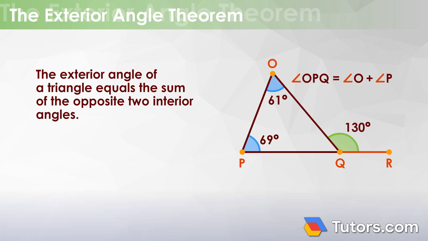 Exterior Angle Theorem - Formula & Examples