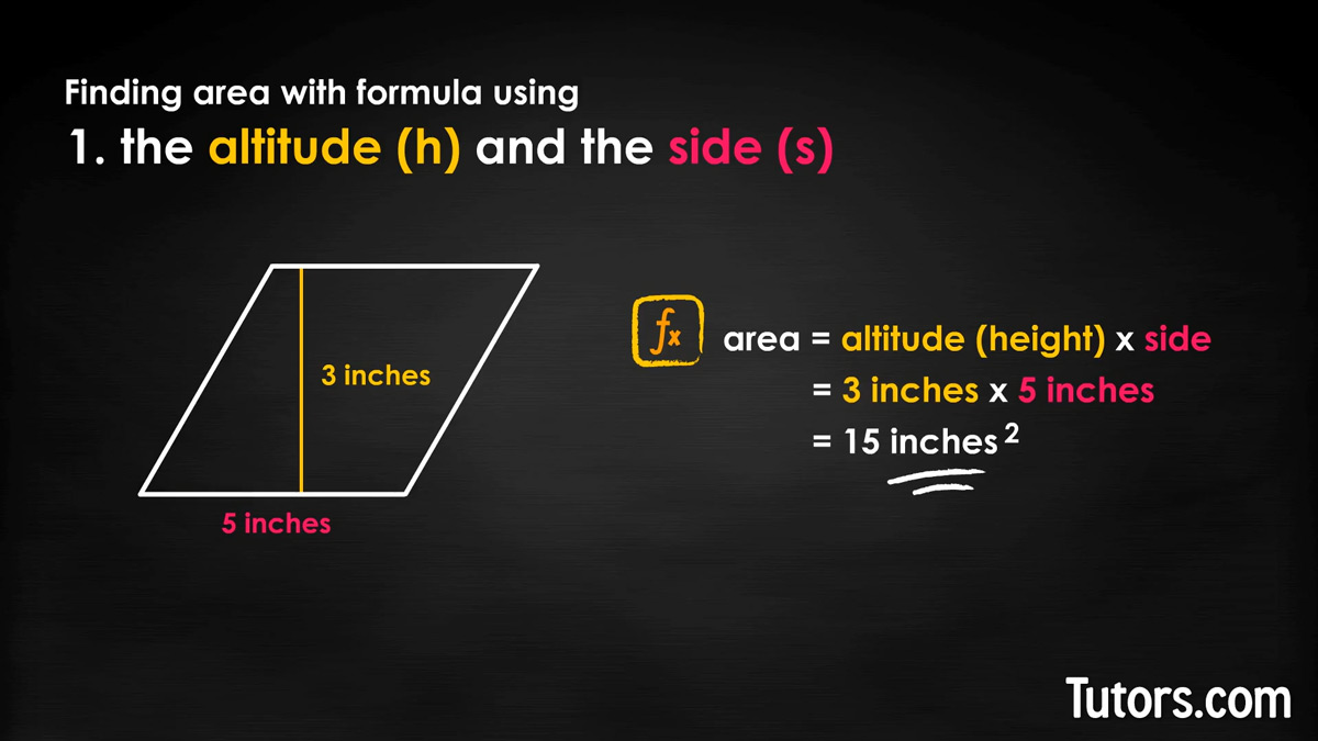 Find area of a rhombus example