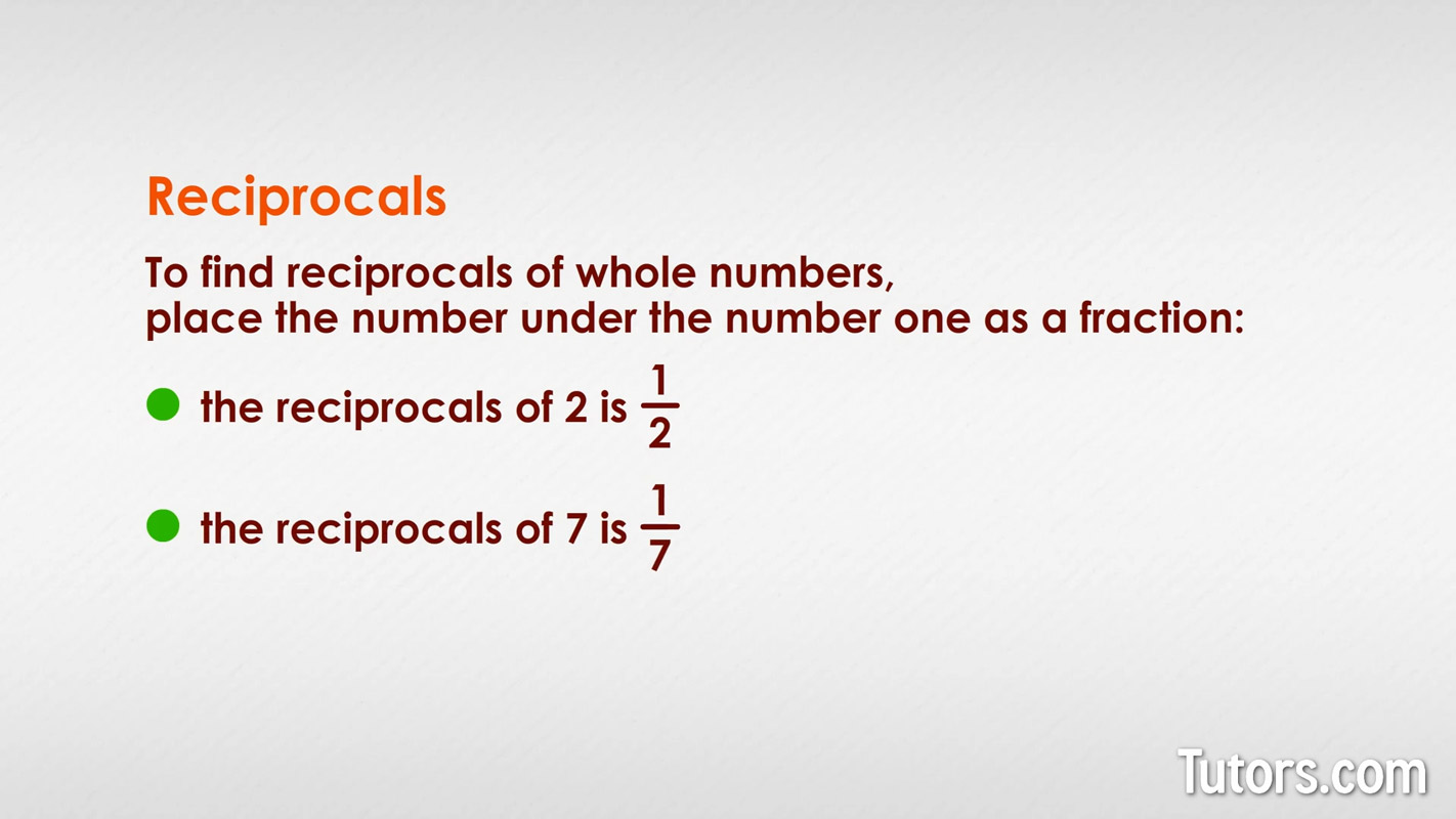 Find reciprocals of whole numbers