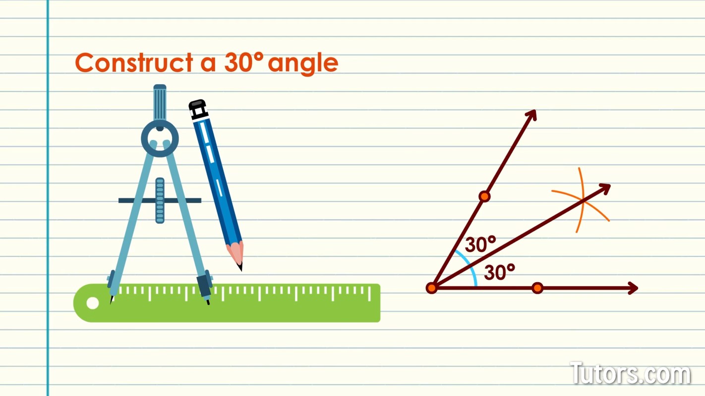 How To Construct 30°, 60°, 90° and 120° Degree Angles