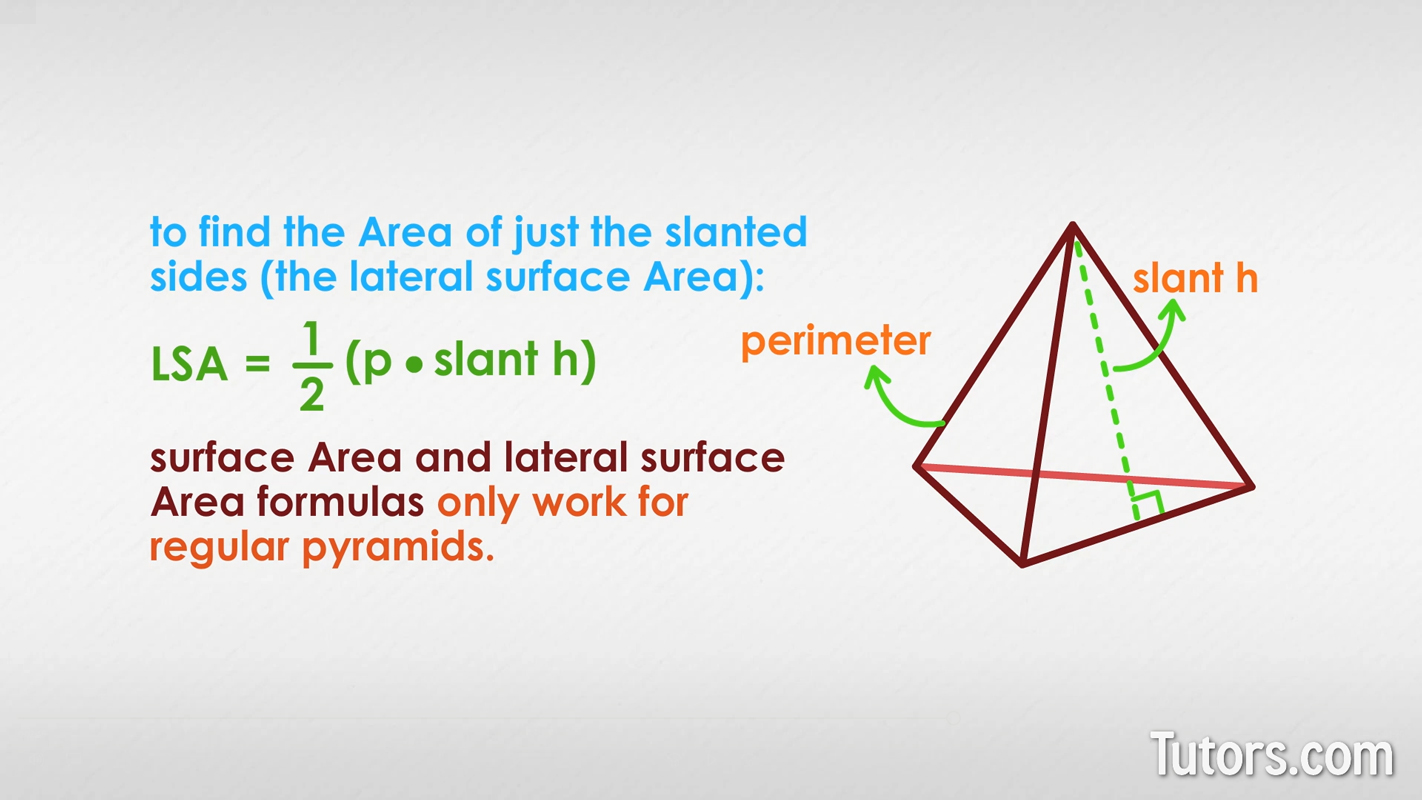 Lateral surface area formula for a triangular pyramid