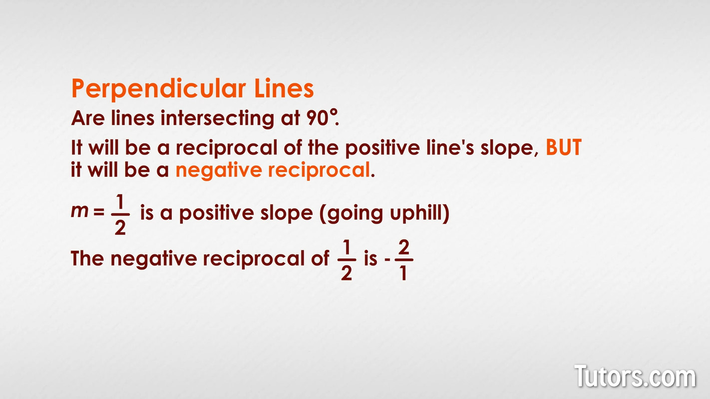 Negative reciprocal slope example