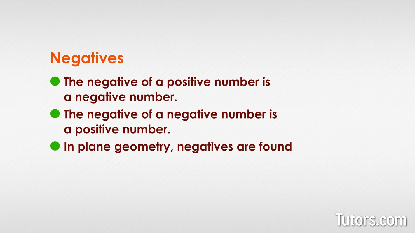 Negatives definition geometry