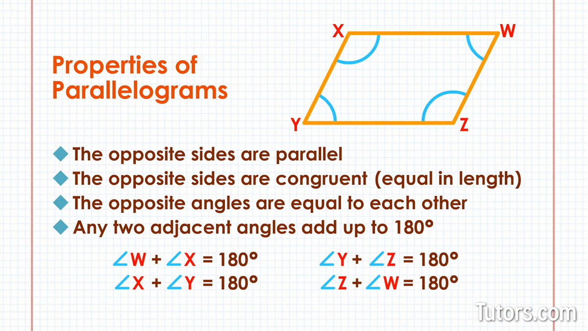 Parallelogram Properties: Angles