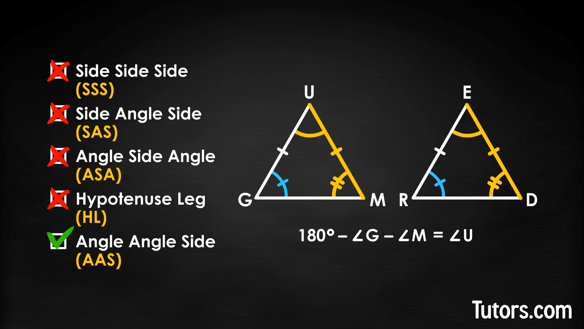 Proving congruence in triangles with aas theorem