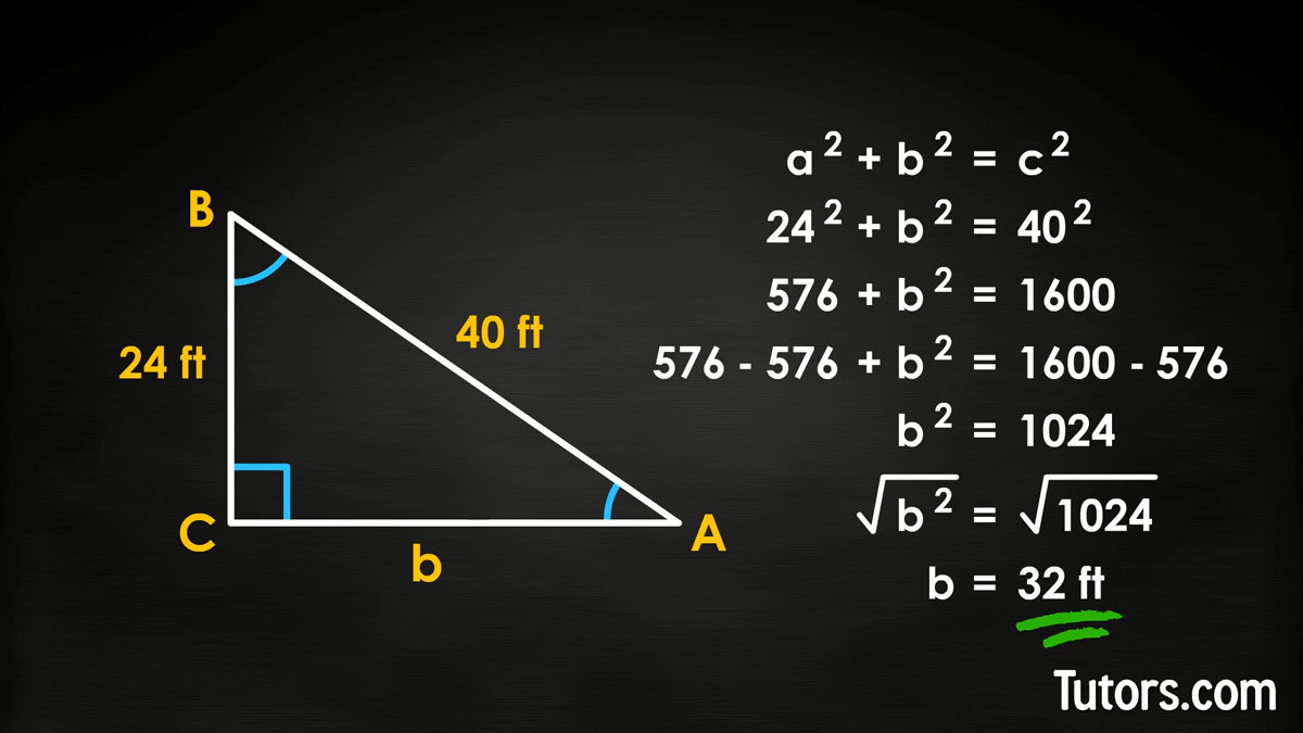 Pythagorean Theorem - Solve for b