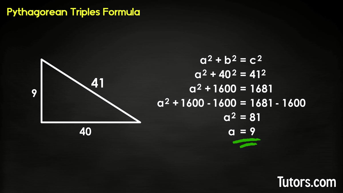 Pythagorean Triples Formula