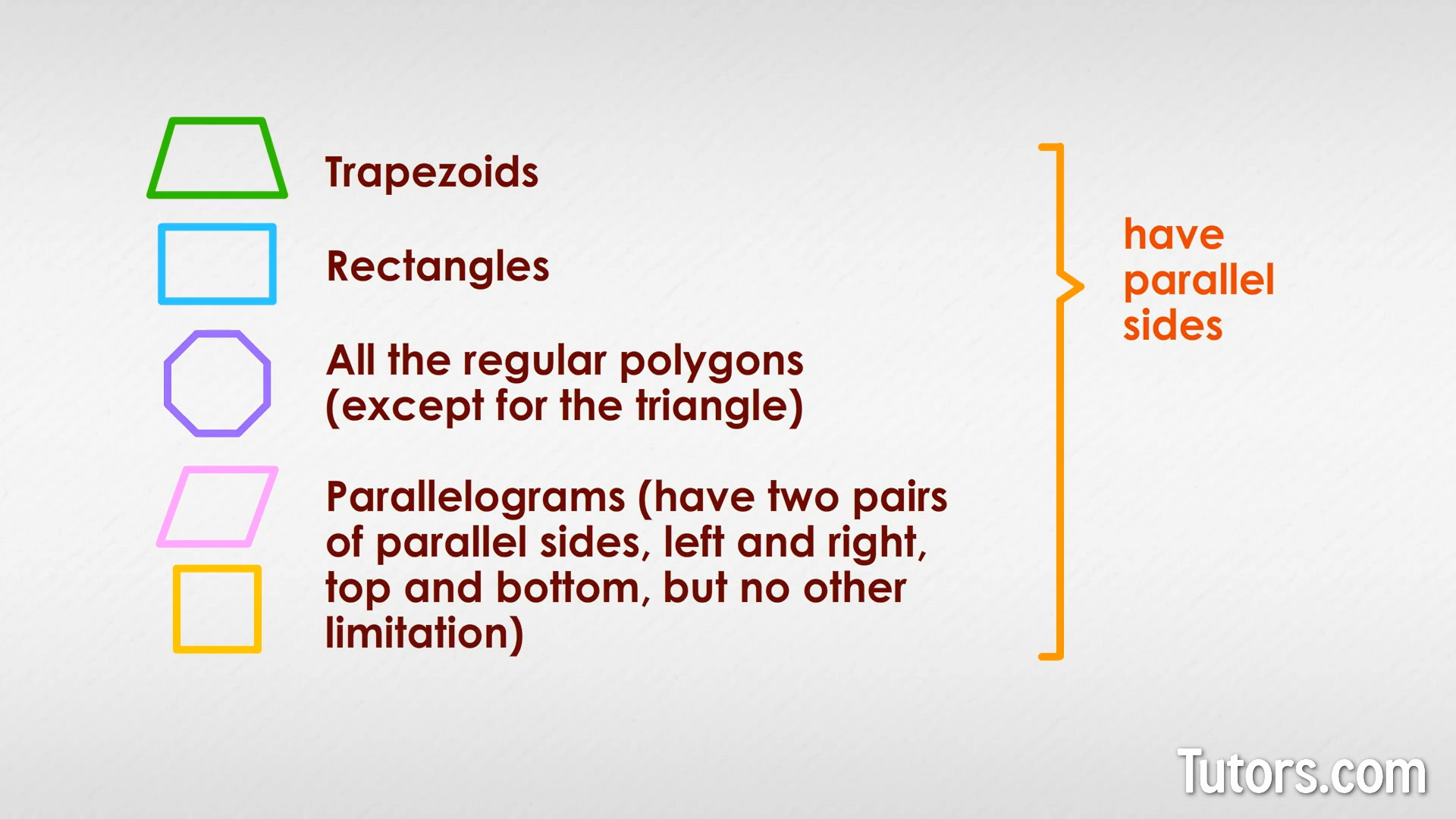 Shapes with parallel sides