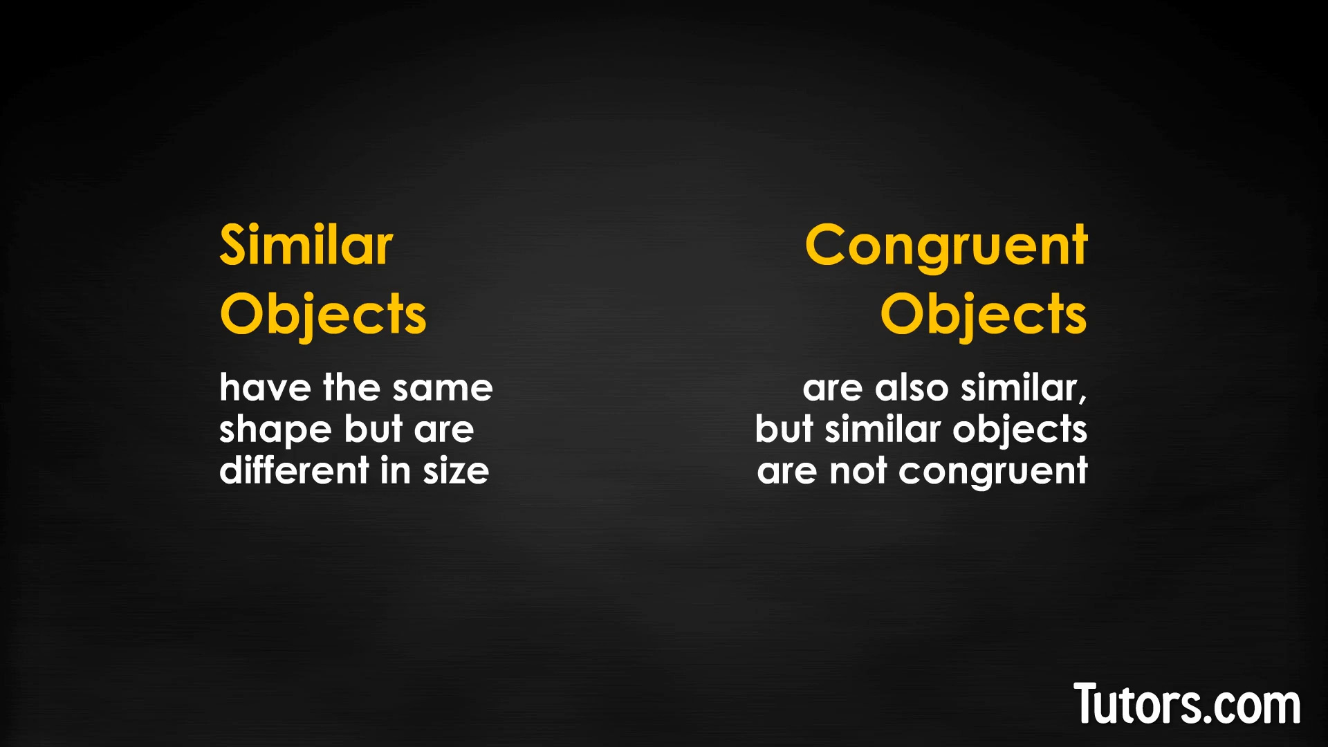 Similar vs. Congruent