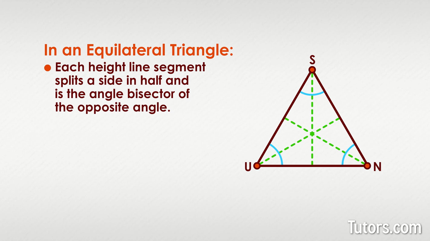 Three height lines - equilateral triangle