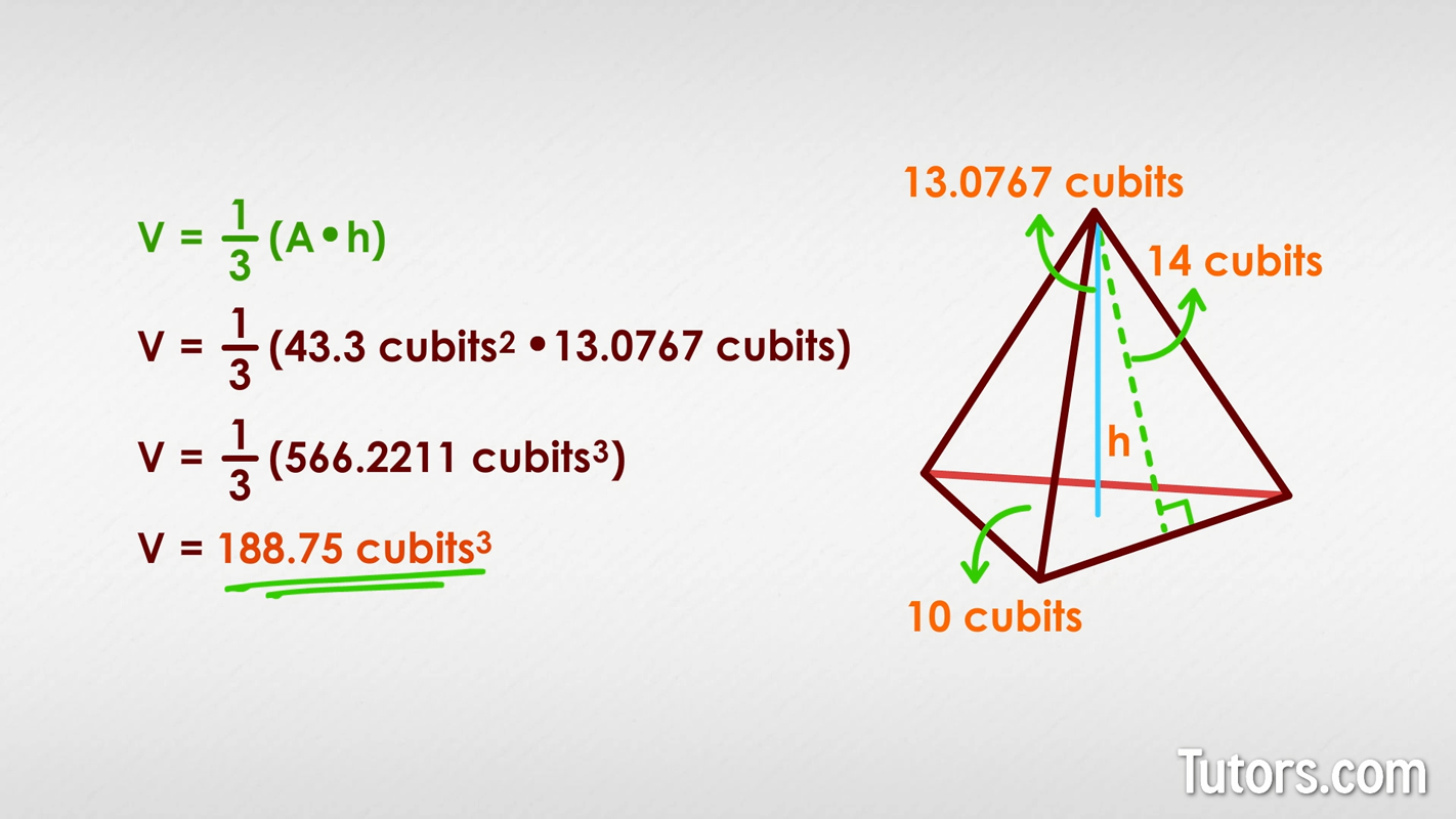 Triangular Pyramid Find Volume And Surface Area Formulas 0187