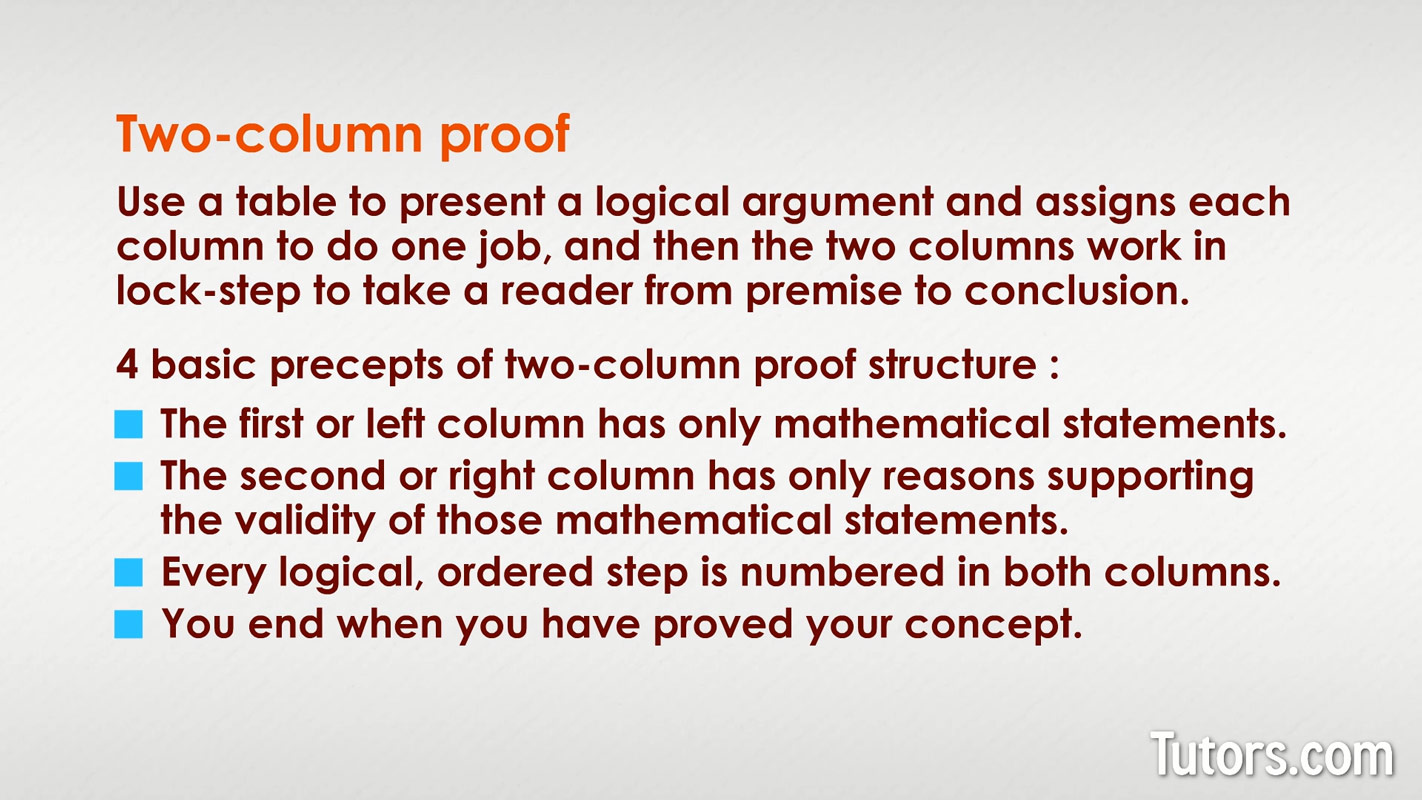 Two-column Proof Structure